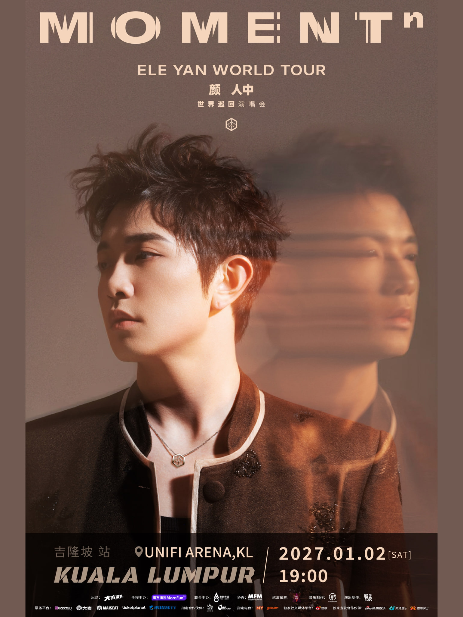 Poster Ele Yan 颜人中 MOMENTⁿ World Tour in Kuala Lumpur
