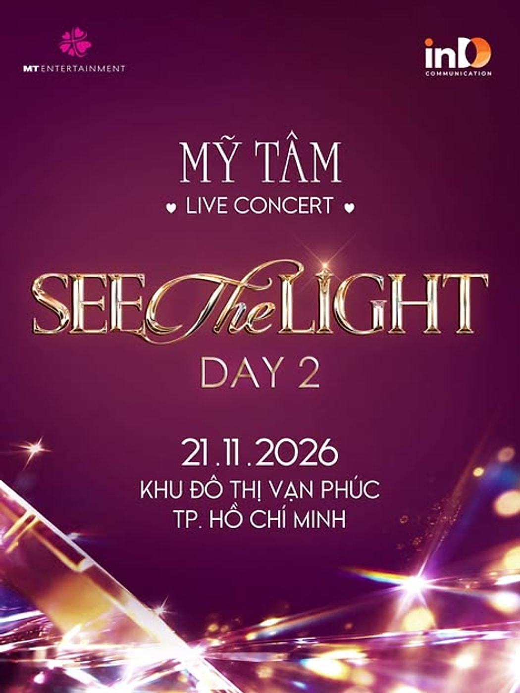 Poster MỸ TÂM LIVE CONCERT – SEE THE LIGHT DAY 2