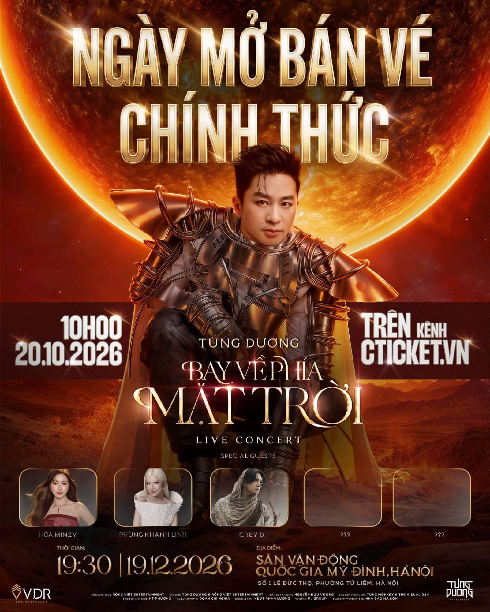 Poster Tùng Dương Live Concert “Bay Về Phía Mặt Trời”