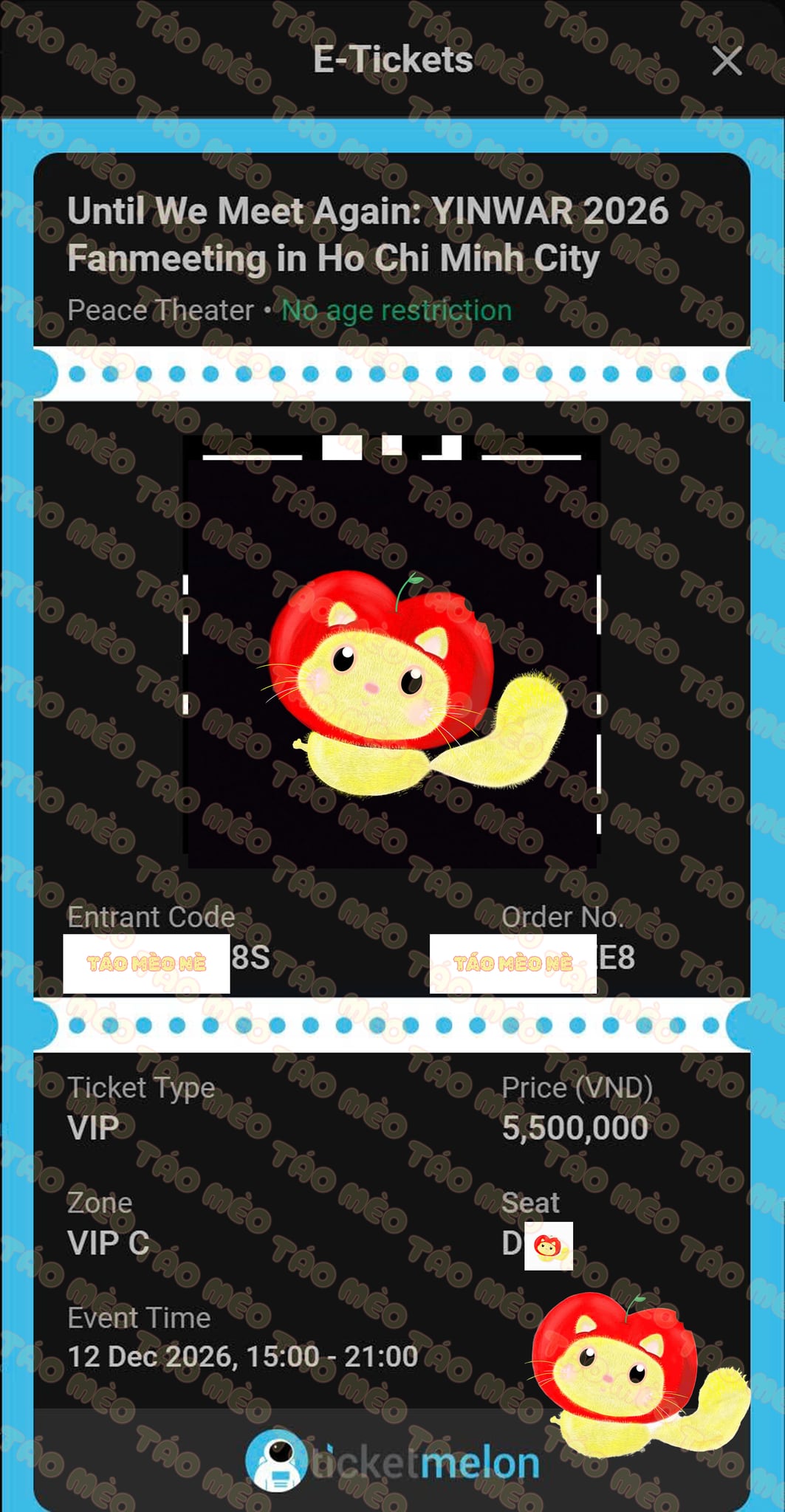 Booking confirmation 1: YINWAR 2026 FANMEETING “UNTIL WE MEET AGAIN” IN HO CHI MINH