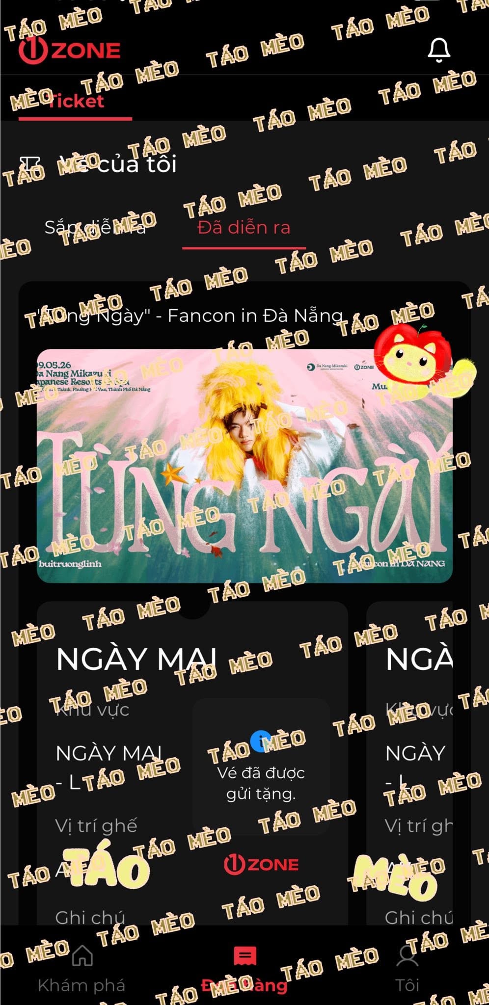Booking confirmation 1: buitruonglinh – “Từng Ngày” Fancon – Đà Nẵng