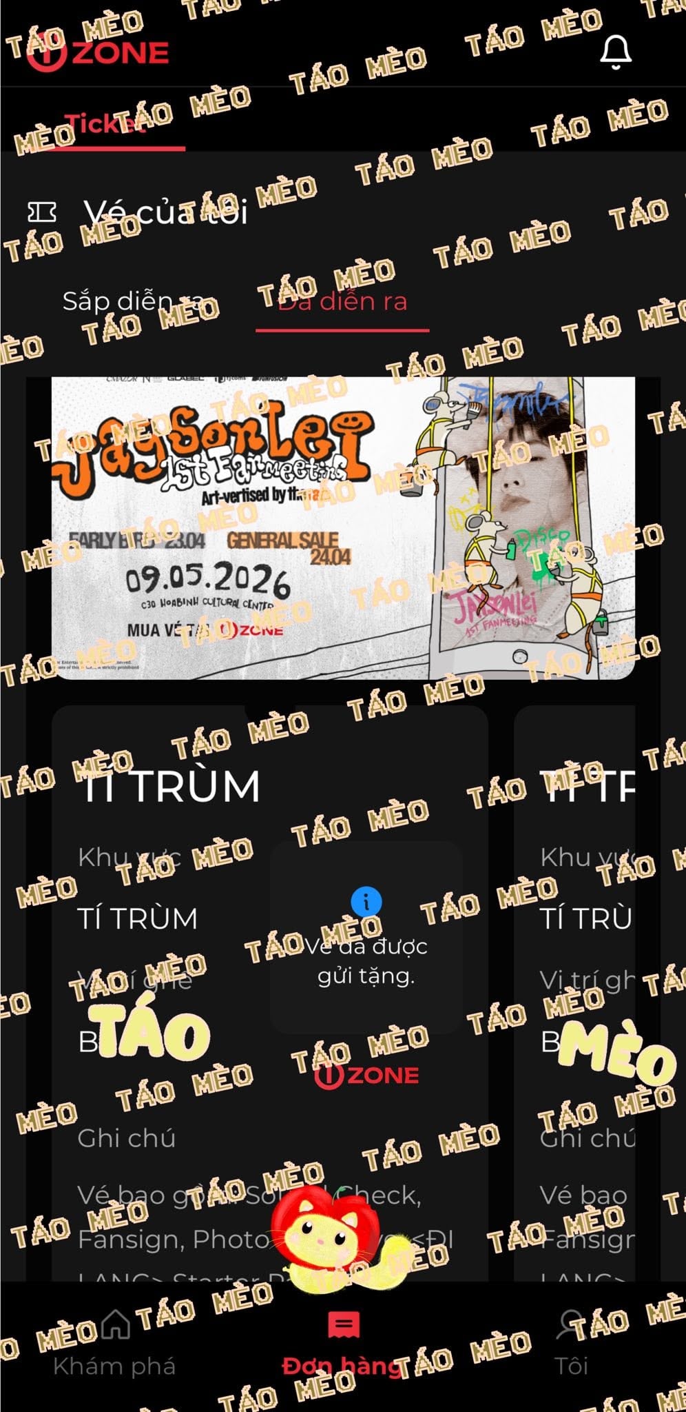 Booking confirmation 1: JAYSONLEI 1st FANMEETING – Art-vertised by the rats