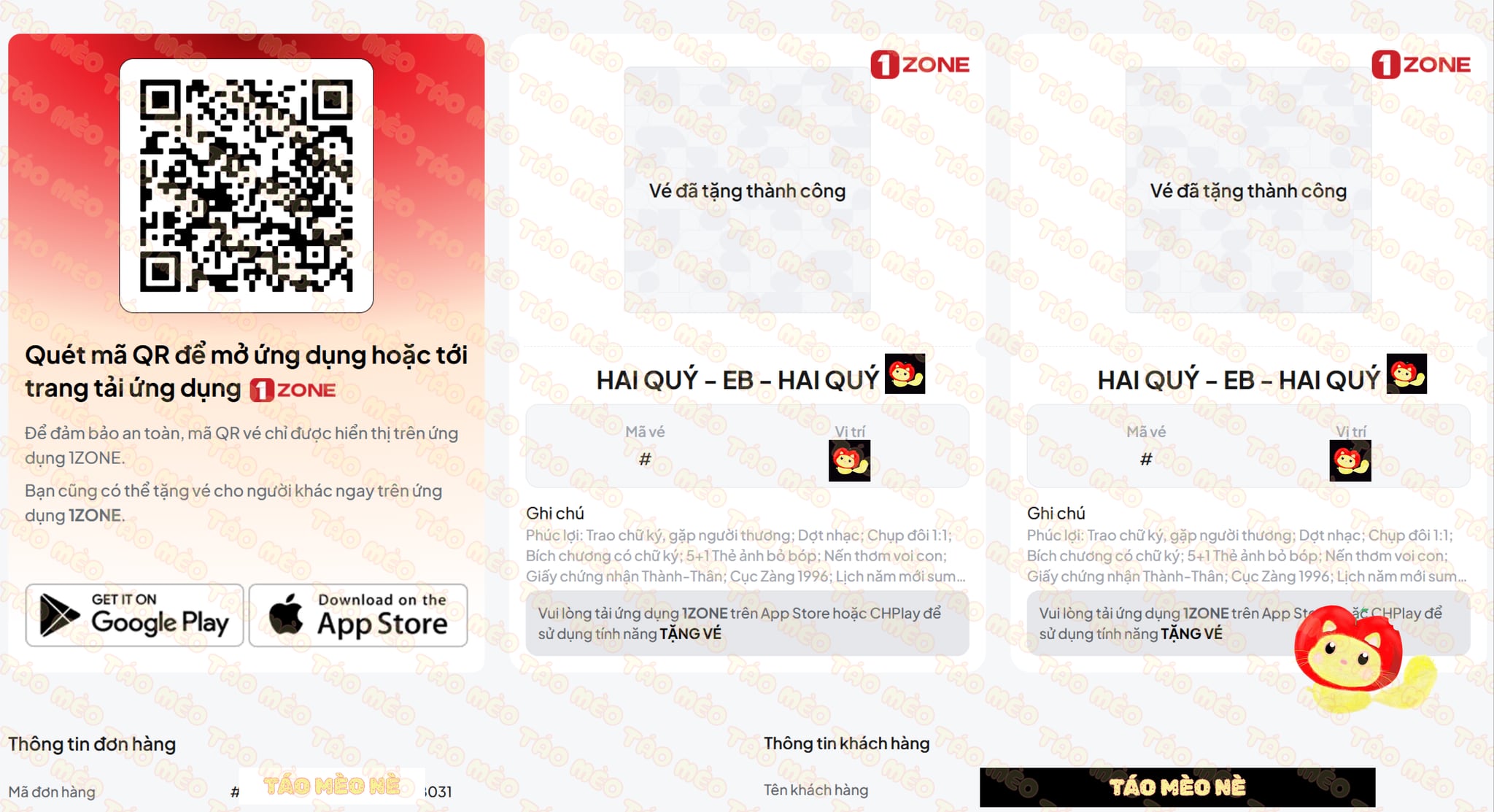 Booking confirmation: Vương Bình – Tiệc Thành Thân (Mâm 2), Vietnam