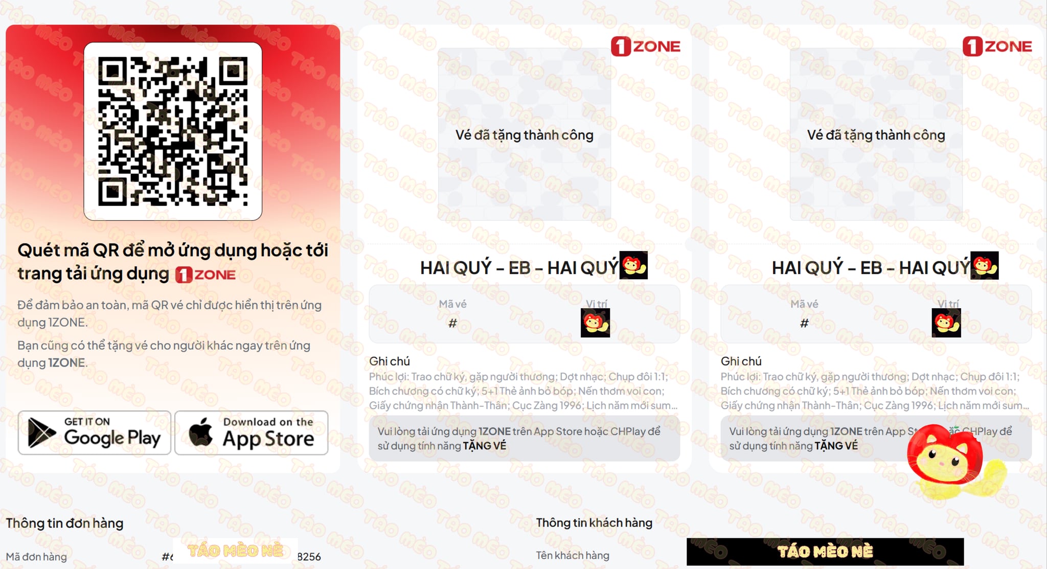 Booking confirmation: Vương Bình – Tiệc Thành Thân (Mâm 2), Vietnam