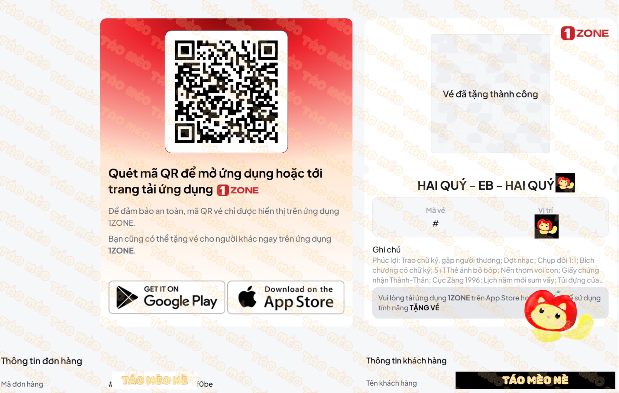 Booking confirmation: Vương Bình – Tiệc Thành Thân (Mâm 2), Vietnam